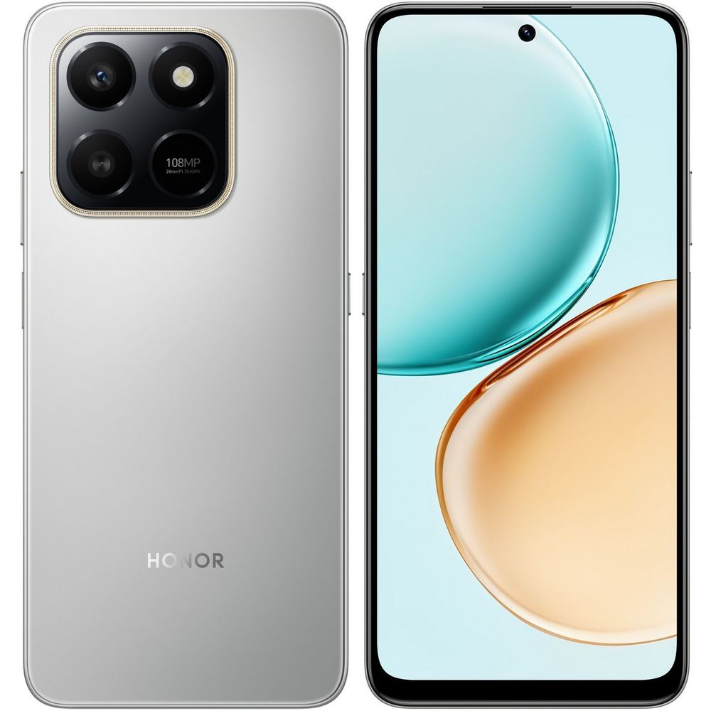 Смартфон HONOR X7d 8+256Gb серебряный (5109BXJU)
