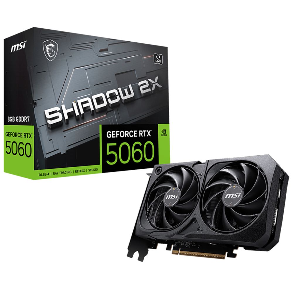 Видеокарта MSI RTX5060 SHADOW 2X 8GB GDDR7 128bit 3xDP HDMI 2FAN RTL