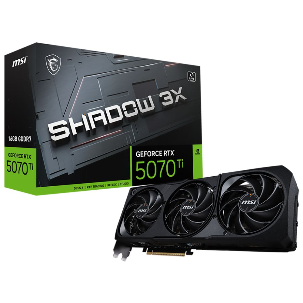 Видеокарта MSI RTX5070Ti SHADOW 3X 16GB GDDR7 128bit 3xDP HDMI 2FAN RTL