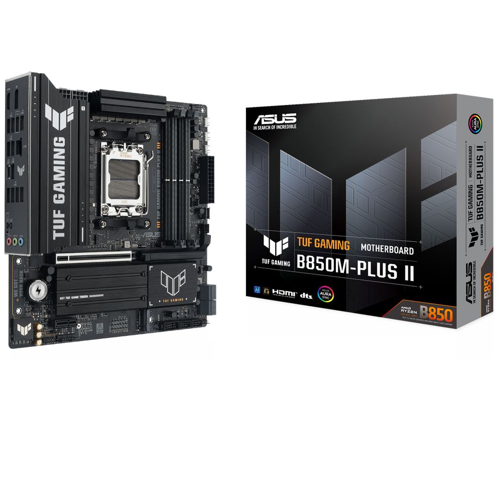 Материнская плата ASUS TUF GAMING B850M-PLUS II AM5 mATX 4хDDR5 PCIEx16 PCIEx1 USB-C DP HDMI 3xM.2 2.5GLAN