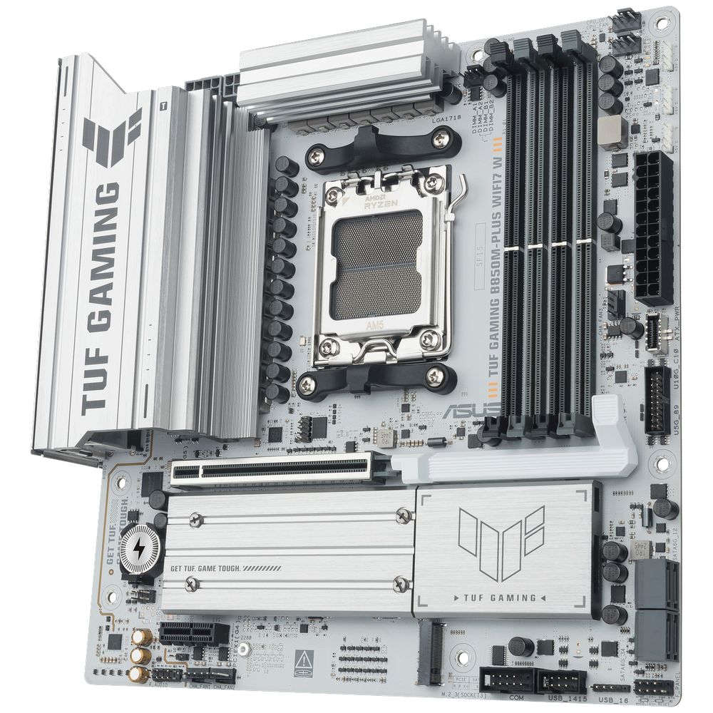 Материнская плата ASUS TUF GAMING B850M-PLUS WIFI7 W AM5 mATX 4xDDR5 PCIEx16 PCIEx1 3xM.2 USB-C DP HDMI 2.5GLAN WiFi 7