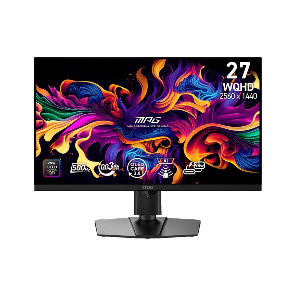 Монитор 26.5" MSI MPG 271QR QD-OLED X50  QD-OLED, 2560x1440, 500Hz, 0,03ms, 300сd/m, 1500000:1, HDR10 | 2xHDMI(2.1), DP(2.1a), Type-C(PD-98W), 2xUSB3.2 | HAS, Pivot, Swivel, InPSU, Vesa 100, Black
