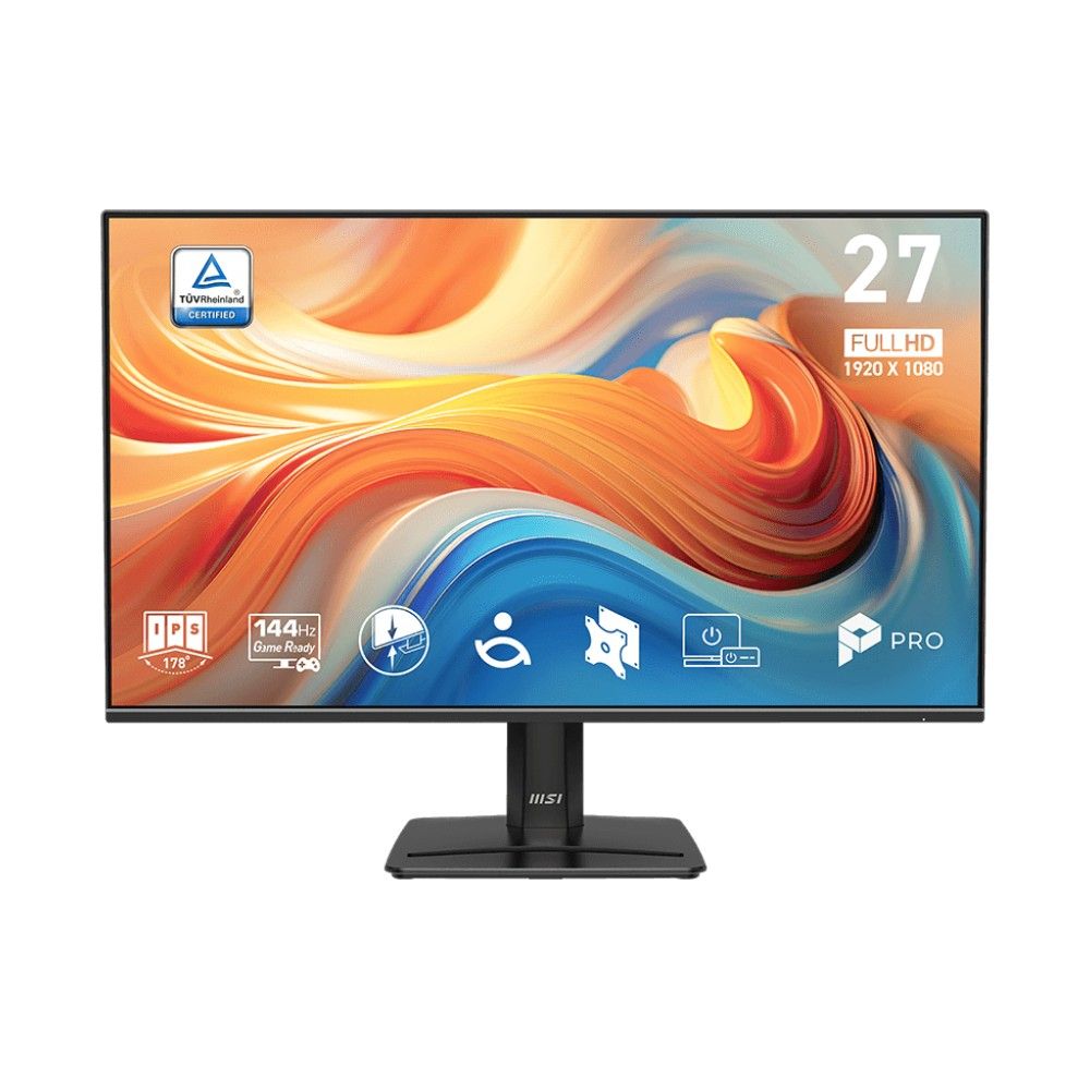 Монитор 27" MSI PRO MP271 E14A  IPS, 1920x1080, 144Hz, 4ms, 300сd/m, 1500:1, HDR | VGA, HDMI(2.0), DP(1.2a) | , InPSU, Speakers, Vesa 100, Black