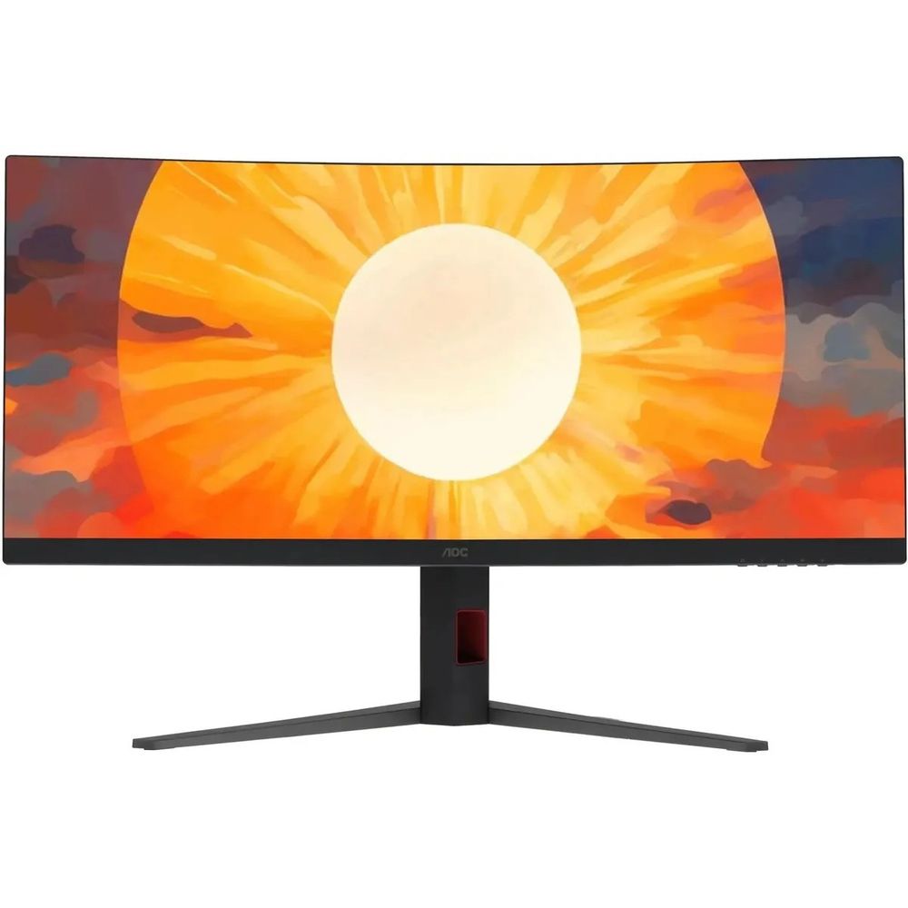 Монитор 34" AOC CU34G4 White/Silver (3440x1440, VA, 180hz, 80M:1, 300cd, 0.5ms, 2xHDMI 2.0, DP 1.4, H. adj 130mm, pivot, VESA, 3Y, Black/red)