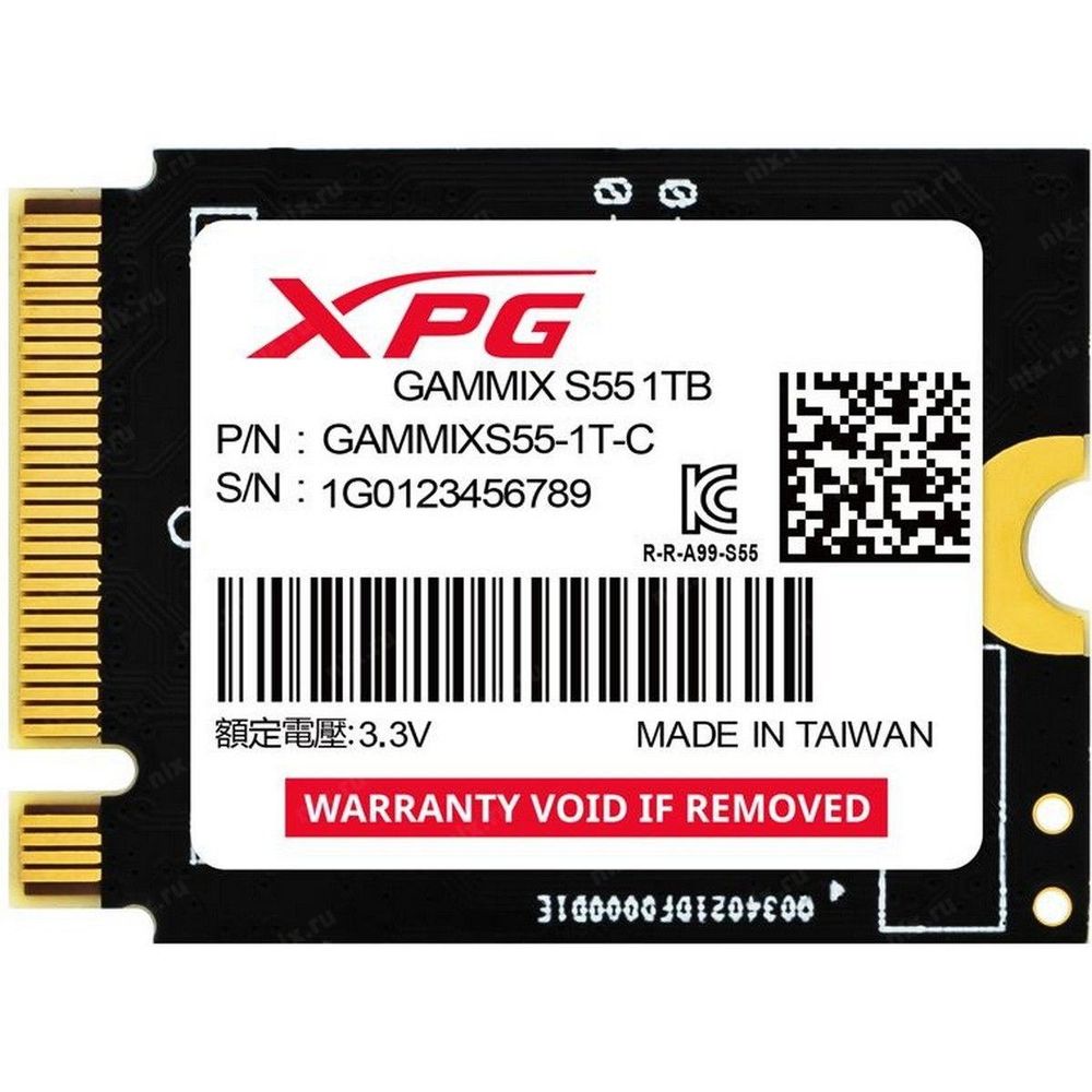 Твердотельный накопитель SSD XPG Bad Pack M.2 2280 1TB XPG GAMMIX S55 PCIe Gen4x4 with NVMe 5000/3700, 3D ТLC NAND