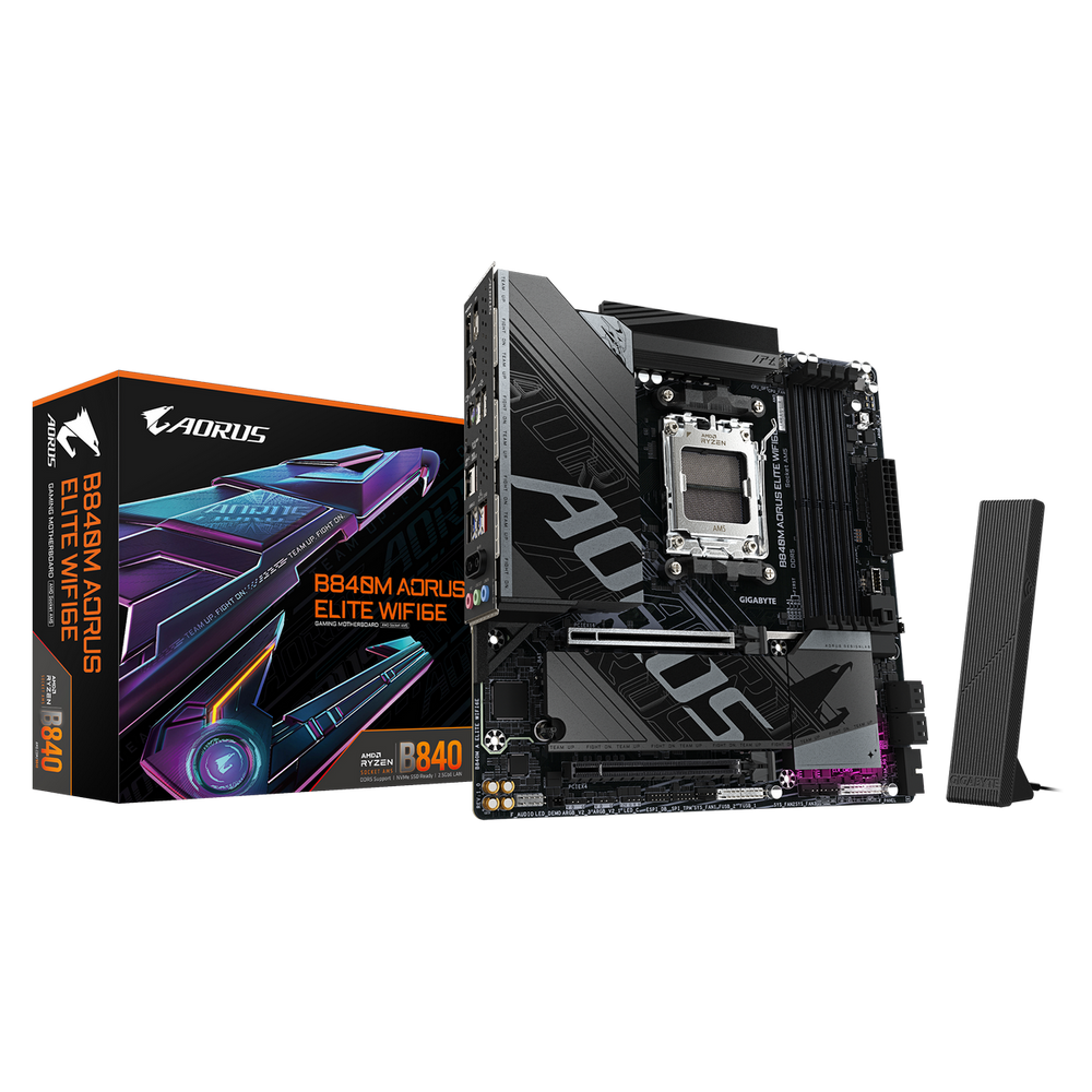 Материнская плата Gigabyte B840M AORUS ELITE WIFI6E, RTL