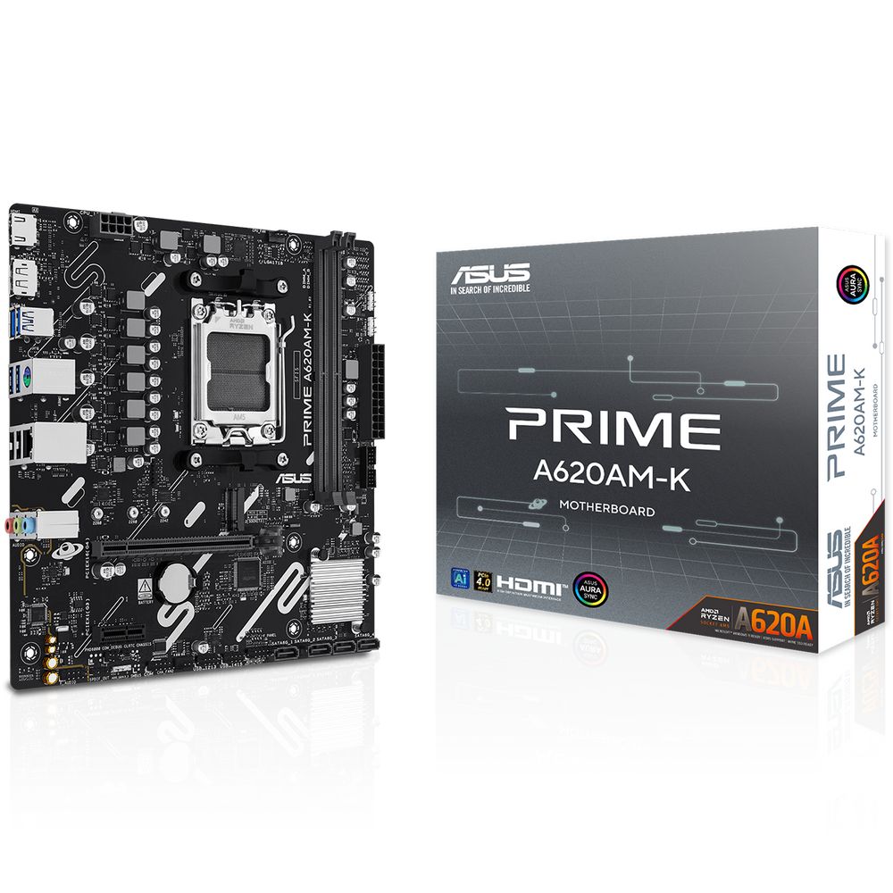 Материнская плата ASUS PRIME A620AM-K AM5 mATX 2xDDR5 PCIEx16 PCIEx1 M.2 DP HDMI GLAN