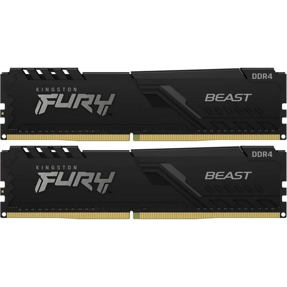 Модуль памяти Kingston 32GB DDR4 3200 DIMM FURY Beast Black Gaming Memory KF432C16BB1K2/32WP Non-ECC, CL16, 1.35V, 1Gx8 kit 2х16