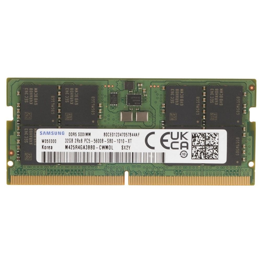 Модуль памяти Samsung 32GB Samsung DDR5 5600 SO DIMM  Laptop Non-ECC, CL46, 1.1V, 2Rx8, Bulk