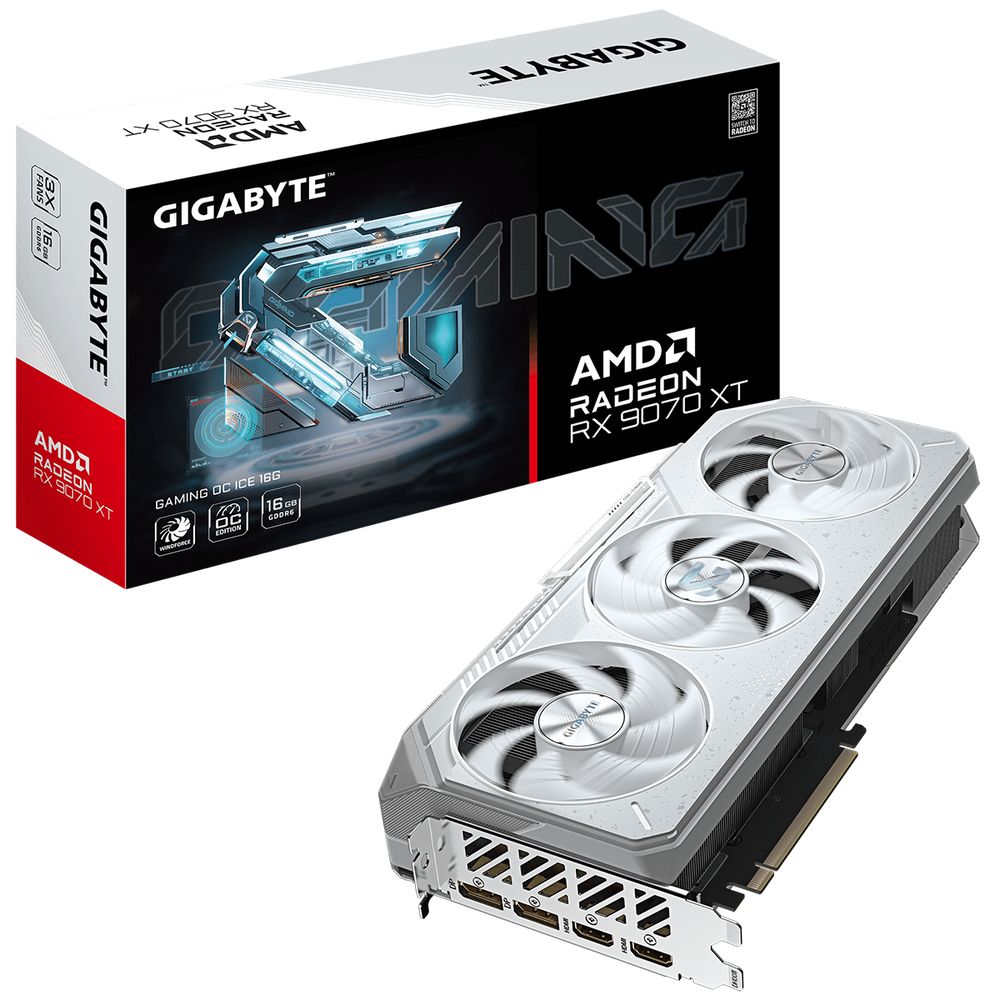 Видеокарта Gigabyte RX9070XT GAMING OC ICE 16GB GDDR6 256bit 2xDP 2xHDMI 3FAN RTL