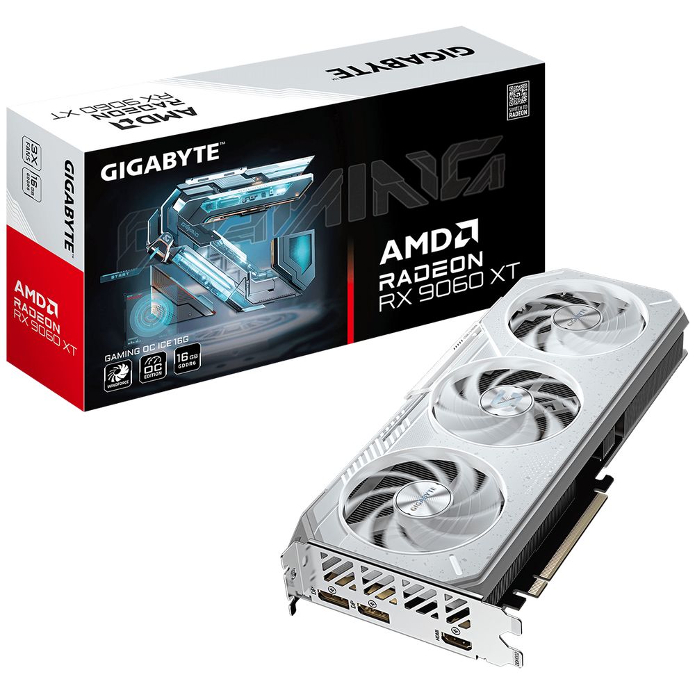 Видеокарта Gigabyte RX9060XT GAMING OC ICE 16GB GDDR6 128bit 2xDP HDMI 3FAN RTL