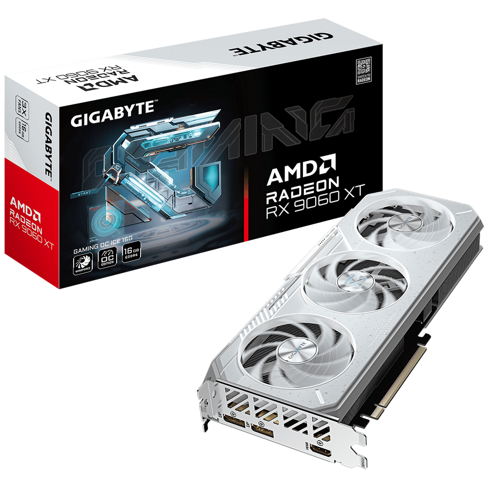 Видеокарта Gigabyte RX9060XT GAMING OC ICE 16GB GDDR6 128bit 2xDP HDMI 3FAN RTL