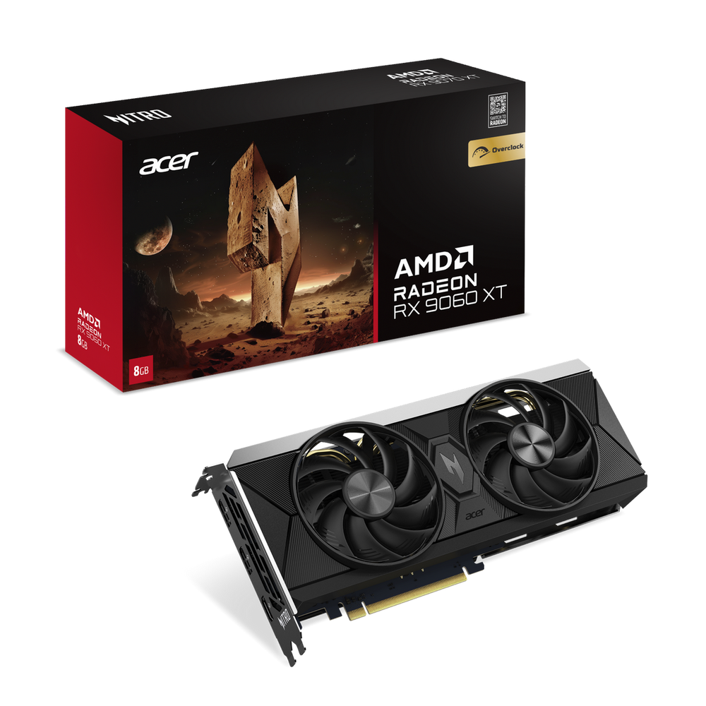 Видеокарта Acer RX9060XT NITRO OC 8GB GDDR6 128bit 2xDP HDMI 2FAN RTL