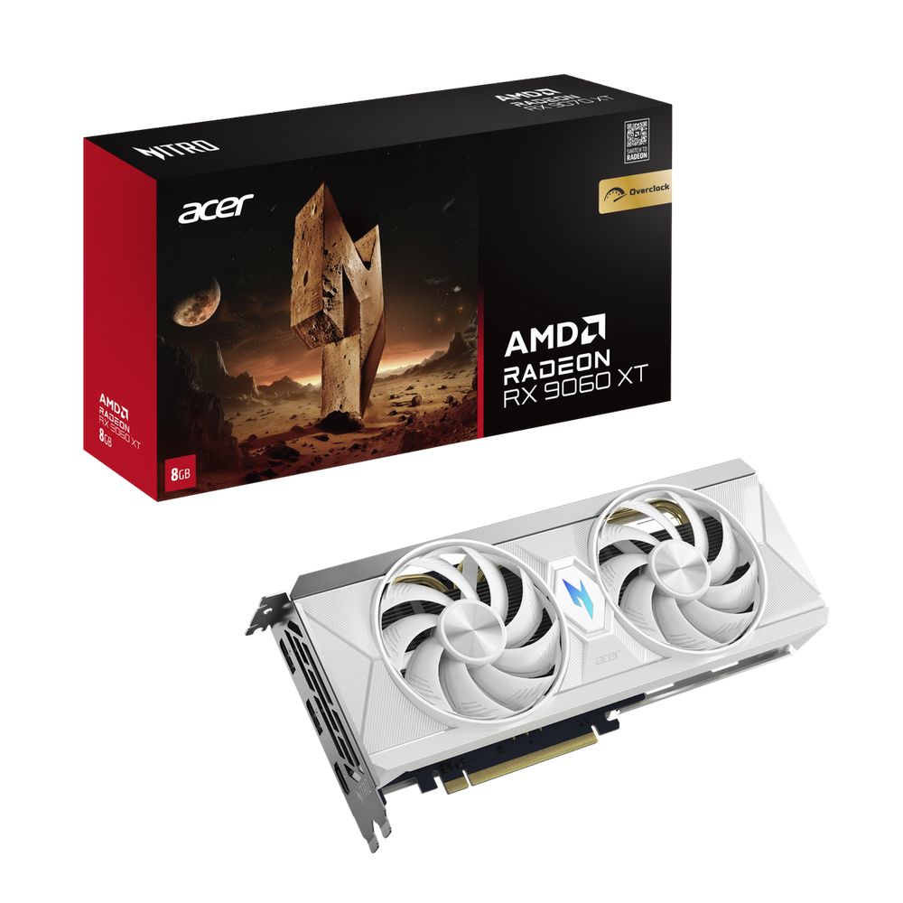 Видеокарта Acer RX9060XT NITRO WHITE OC 8GB GDDR6 128bit 2xDP HDMI 2FAN RTL