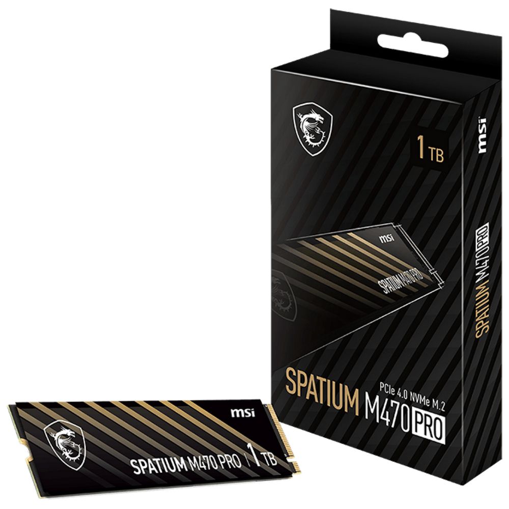 Твердотельный накопитель SSD MSI Bad Pack M.2 2280 1TB MSI SPATIUM M470 PRO Client SSD S78-440L0J0-P83, PCIe Gen4x4 with NVMe, bp