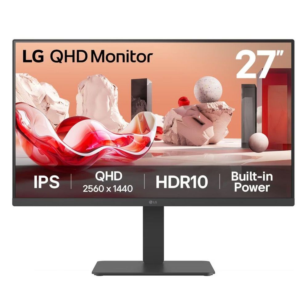 Монитор 27" LG 27BA45QB-B  IPS, 2560x1440, 75Hz, 5ms, 350сd/m, 1000:1, HDR10 | 2xHDMI(2.0), DP(1.4) | HAS, Pivot, Swivel, InPSU, Speakers, Black