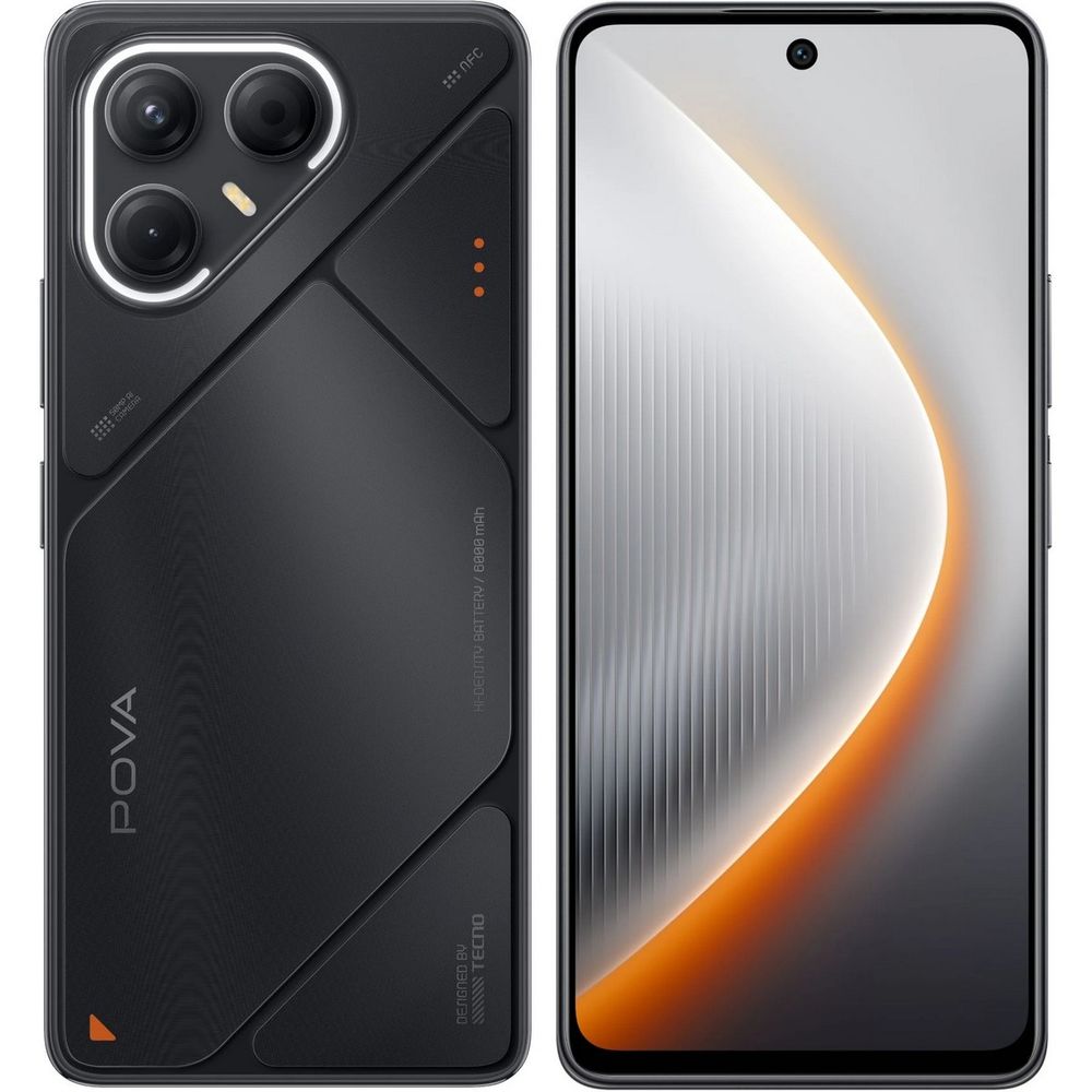 Смартфон Tecno Pova 7 5G 128Gb 8Gb черный 3G 4G 2Sim 6.78" IPS 1080x2460 And15 50Mpix 802.11 a/b/g/n LJ7 128+8 GEEK BLACK