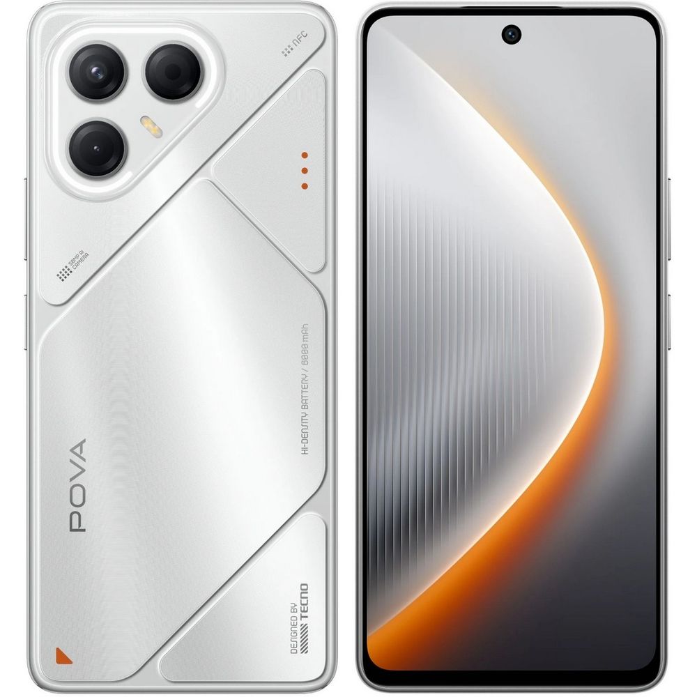 Смартфон Tecno Pova 7 5G 128Gb 8Gb серебристый 3G 4G 2Sim 6.78" IPS 1080x2460 And15 50Mpix 802.11 a/ LJ7 128+8 MAGIC SILVER