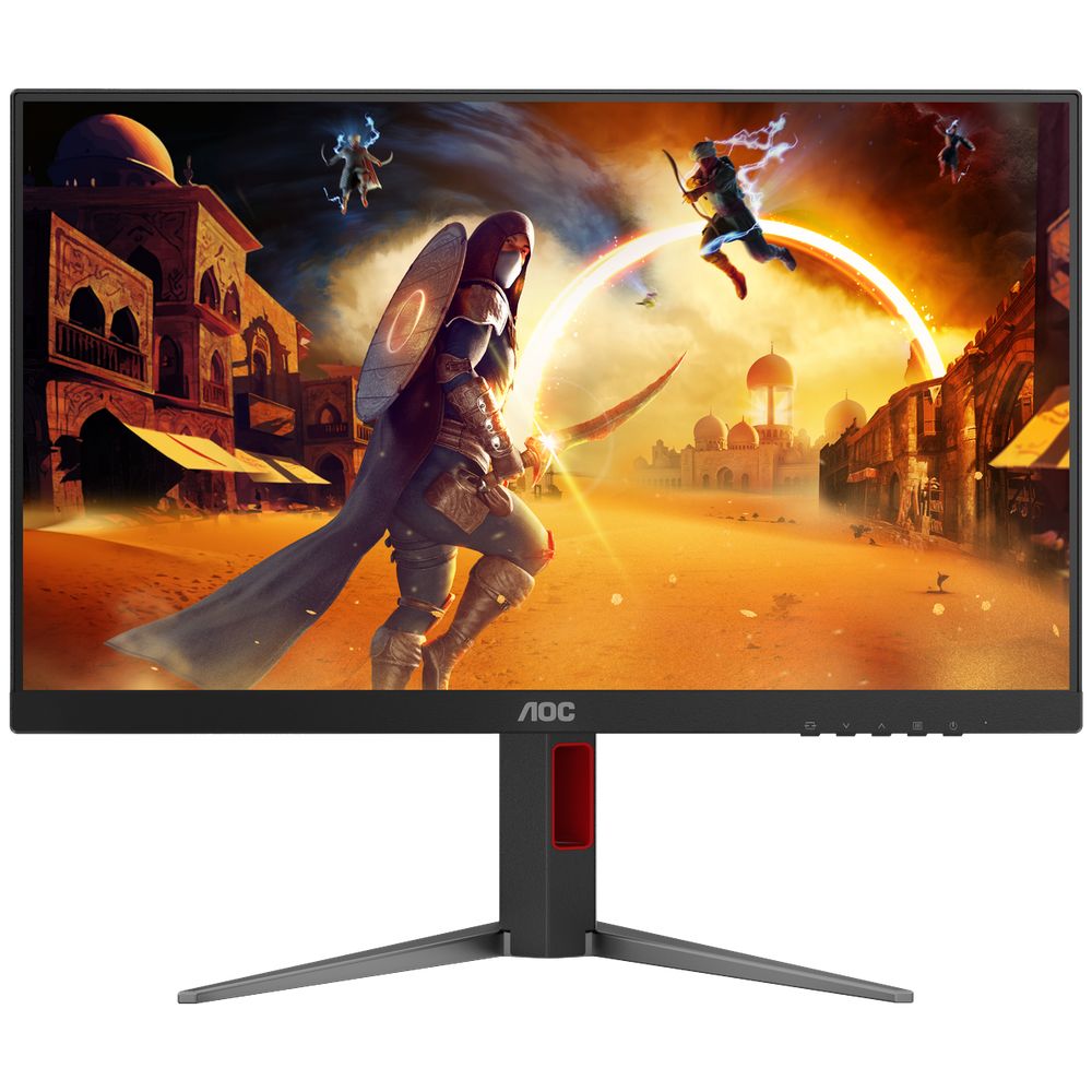 Монитор 23.8" AOC 24G4HA  IPS, 1920x1080, 200Hz, 1ms, 300сd/m, 1000:1, HDR10 | 2xHDMI(2.0), DP(1.4) | HAS, Pivot, InPSU, Speakers, Vesa 100, Black/Red
