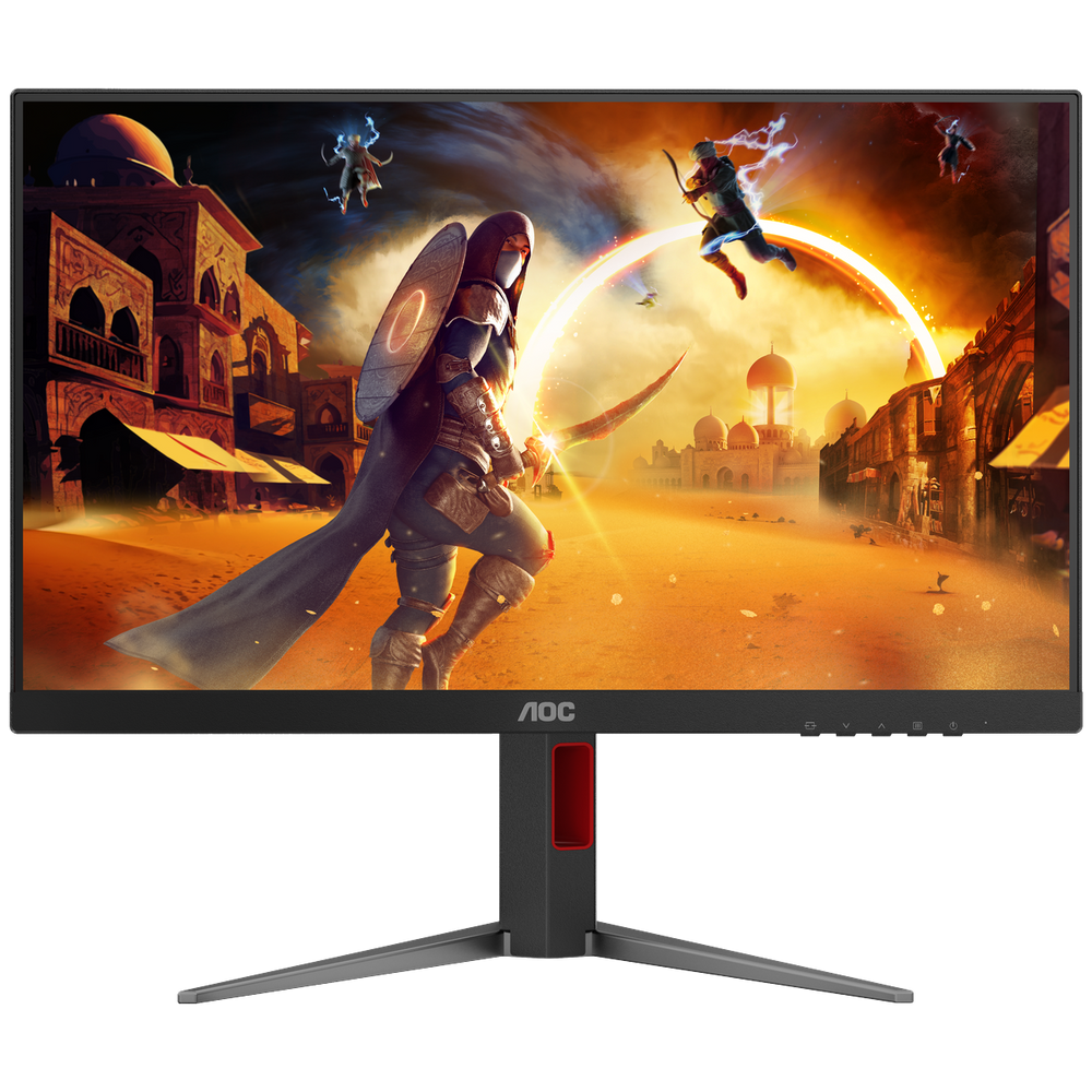 Монитор 23.8" AOC 24G4HA  IPS, 1920x1080, 200Hz, 1ms, 300сd/m, 1000:1, HDR10 | 2xHDMI(2.0), DP(1.4) | HAS, Pivot, InPSU, Speakers, Vesa 100, Black/Red