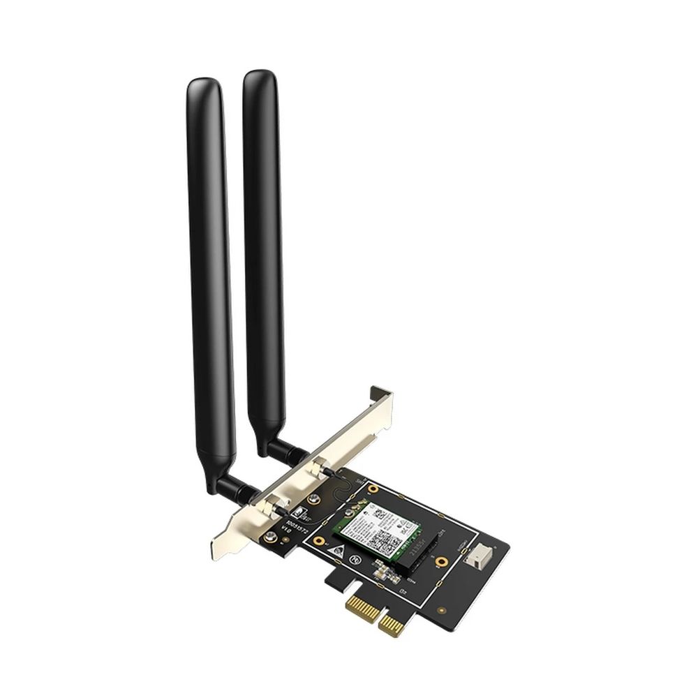 Адаптер беспроводной связи (Wi-Fi) Tenda  E33 Сетевой PCIe адаптер AX5400 , 2,4/5/5 ГГц, до 2402 Мбит/с