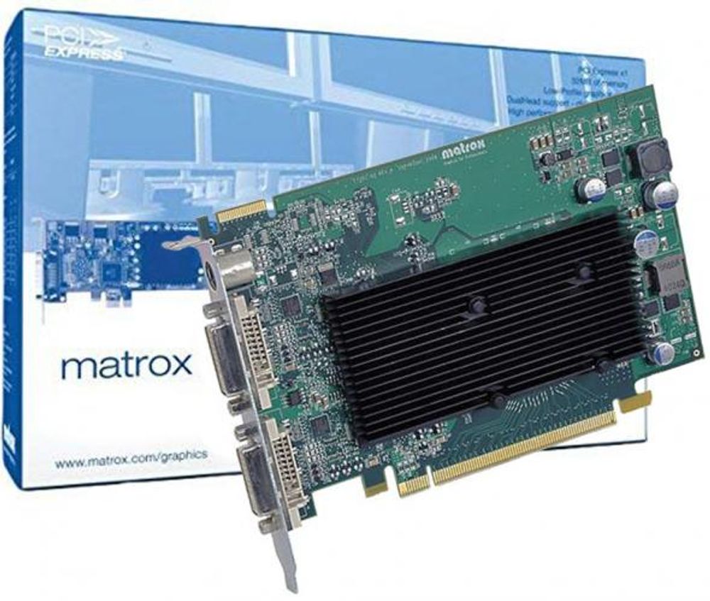 Видеокарта Matrox (M9120-E512F) M9120 PCIe x16 , PCI-Ex16, 512MB, DDR2, Passive Cooling, 2xDVI-I, Adapters- 2xDVI to VGA, Max Digital Res.1920x1200, Max Analog Res.- 2048x1536, RTL
