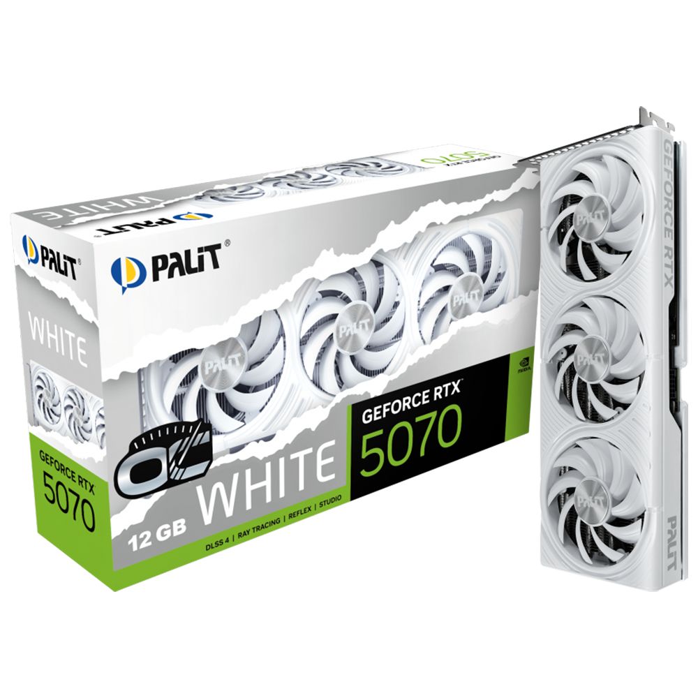 Видеокарта Palit Bad Pack RTX5070 WHITE OC 12GB GDDR7 192bit 3xDP HDMI 3FAN RTL bp