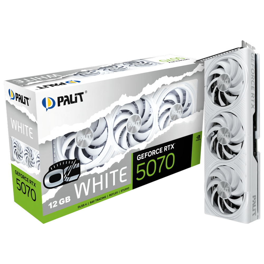 Видеокарта Palit Bad Pack RTX5070 WHITE OC 12GB GDDR7 192bit 3xDP HDMI 3FAN RTL bp