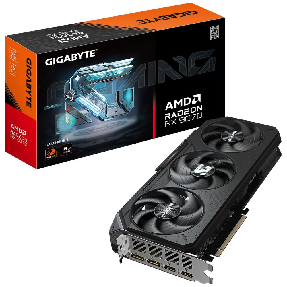 Видеокарта Gigabyte RX9070 GAMING 16GB GDDR6 256bit 2xDP 2xHDMI 3FAN RTL