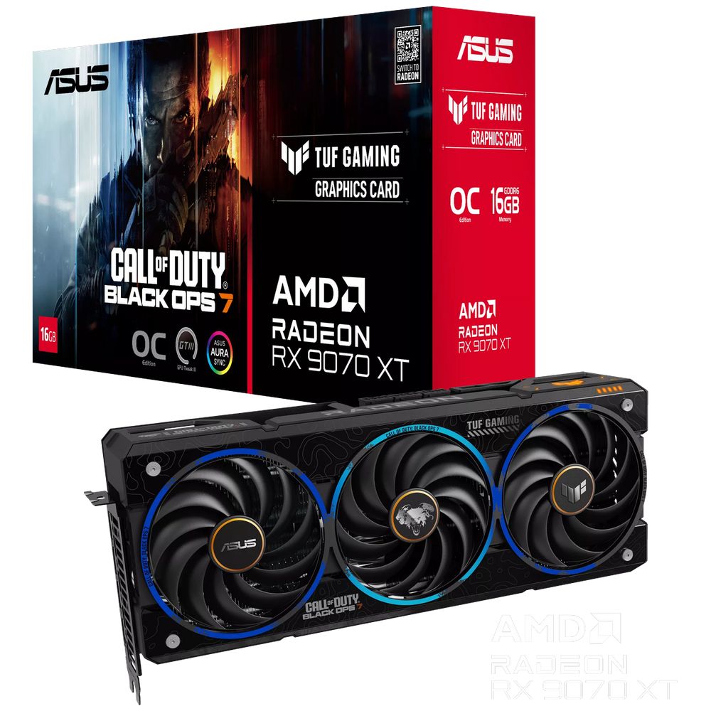 Видеокарта ASUS RX9070XT TUF GAMING COD BO7 SPECIAL EDITION OC 16GB GDDR6 256bit 3xDP HDMI 3FAN RTL (TUF-RX9070XT-O16G-COD-BO7)