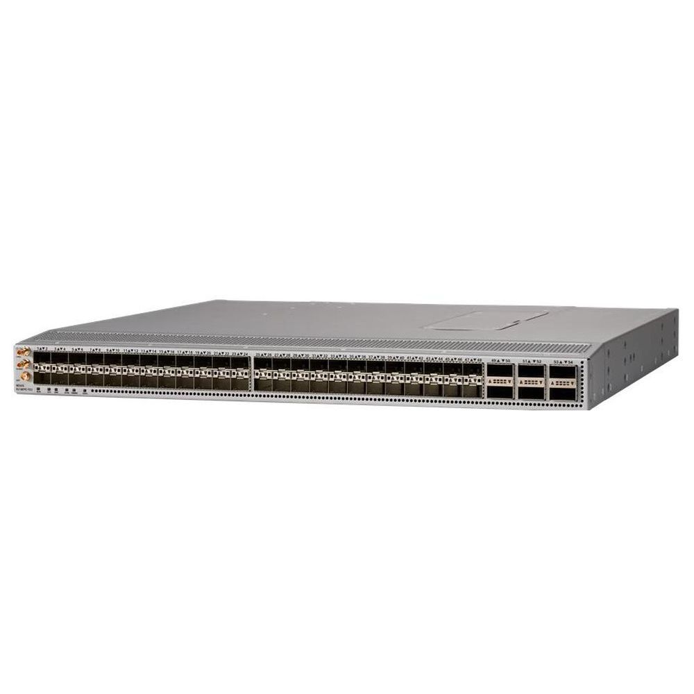 Коммутатор CISCO Nexus 9300 with 48p 1/10/25Gb SFP+ and 6p 100Gb QSFP28, PS 2x500W PortSide Exhaust Airflow (PE), 4x FAN 30CFM PE Airflow, Rack Kit NXK-ACC-KIT-1RU, 2x CAB-C13-C14-2M, N9K-C93180YC-FX