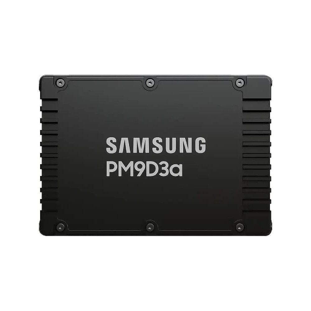Твердотельный накопитель SSD Samsung MZWL63T8HFLT-00AW7 2.5 U.2, 3840GB, PM9D3a, 12k/6000 MB/s, 2000k/250k IOPS, NVME Gen 5, 1DWPD (5Y)