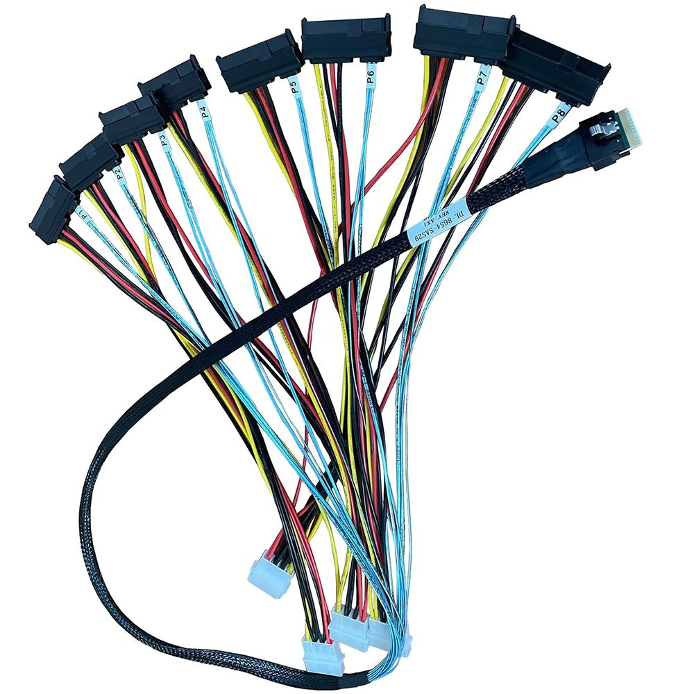 Кабель DiliVing DL-8654-SAS29 Slimline SASx8 (SFF8654) -to- 8x SAS29 , 100CM