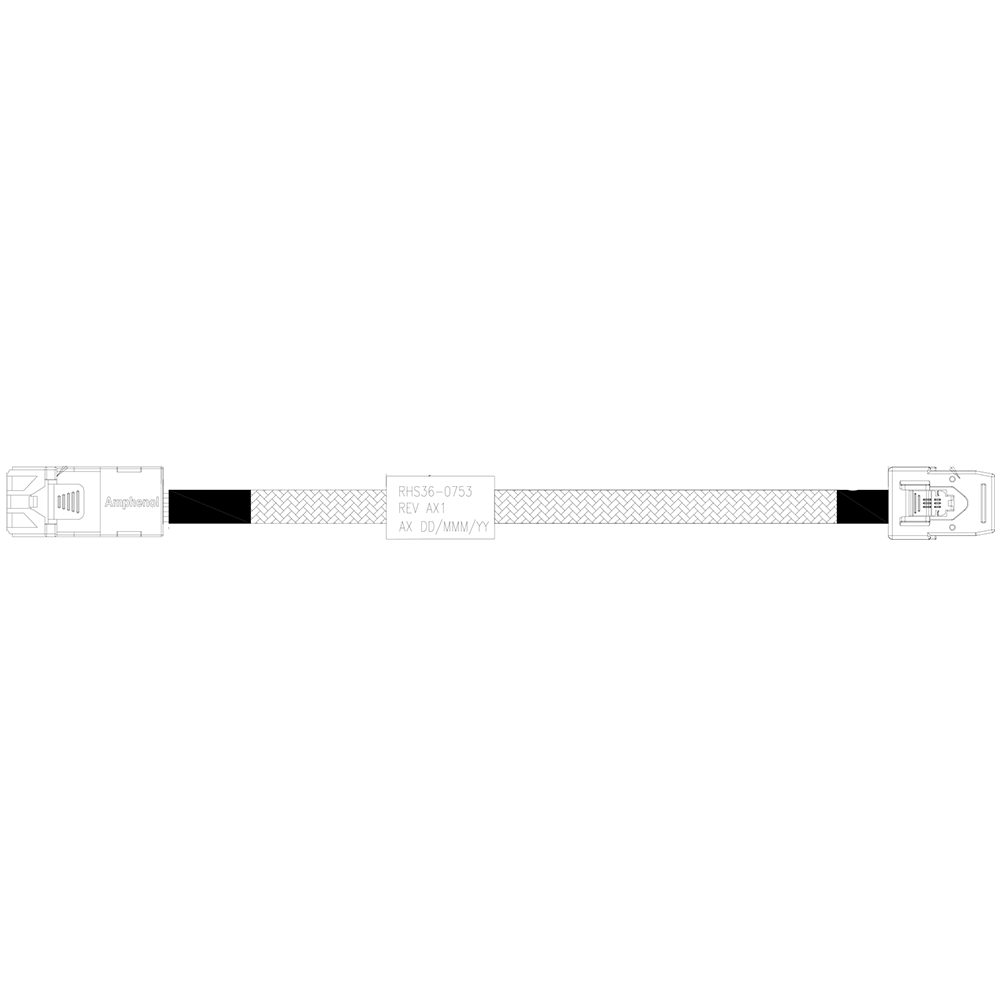 Кабель Amphenol RHS36-0753  HDmSAS SFF8643 -to- mSAS SFF8087, 100cm