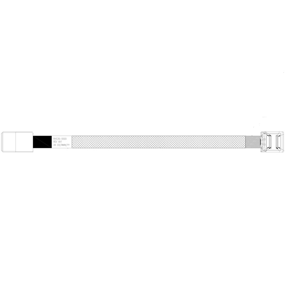 Кабель Amphenol RHS36-5500,  HDmSAS SFF8643 -to- HDmSAS SFF8643 угловой, 100cm