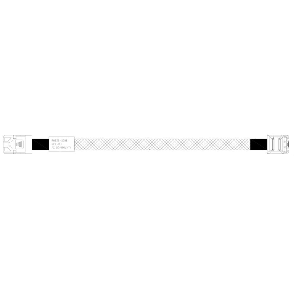 Кабель Amphenol RHS36-5798, HDmSAS SFF8643 -to- HDmSAS SFF8643 угловой,  60cm