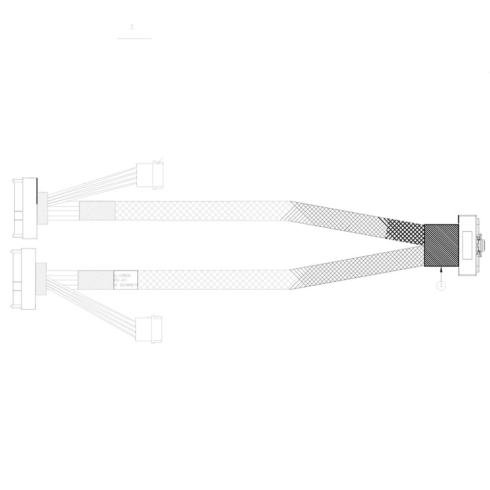 Кабель DiliVing DL-LP8639 Slimline LP x8 (SFF8654LP)  -to- 2x U.2 Direct (SFF8639), 70cm
