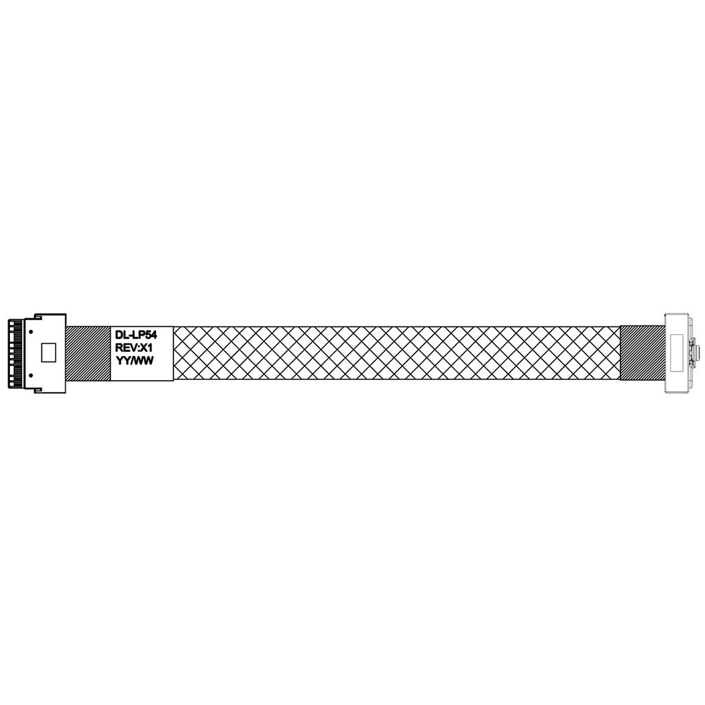 Кабель DiliVing DL-LP54 Slimline LP x8 (SFF8654LP угловой)  -to- Slimline x8 (SFF8654) , 85ohm, PCIe Gen4, 80CM (C54LP)
