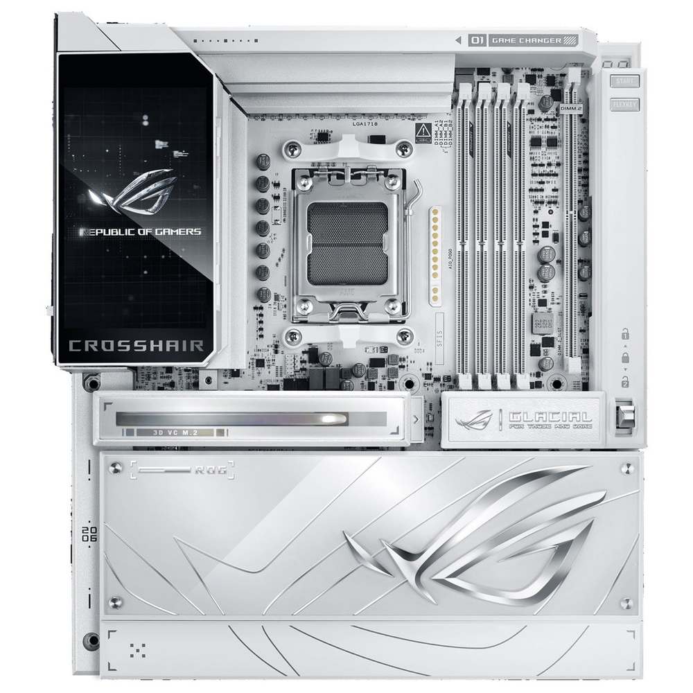 Материнская плата ASUS ROG CROSSHAIR X870E GLACIAL AM5 E-ATX 4xDDR5 2xPCIEx16 2xM.2 2xUSB-C 2x10GLAN WiFi 7