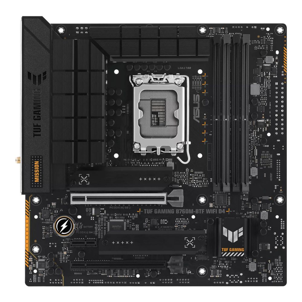 Материнская плата ASUS TUF GAMING B760M-BTF WIFI D4 LGA1700 mATX 4xDDR4 2xPCIEx16 PCIEx1 3xM.2 DP HDMI 2.5GLAN WiFi 6