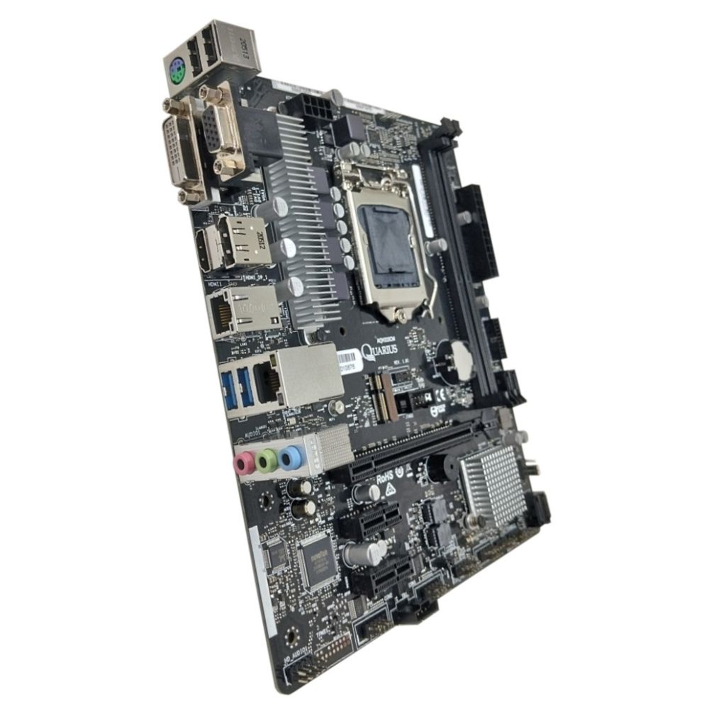 Материнская плата AQUARIUS AQH310CM H310, LGA 1151, 2*DDR4, 1*PCIEx16, 2*PCIEx1, 1*M.2, 4*USB3.2 Gen1, 6*USB2.0, 4*SATA3.0, 1G, VGA, DVI, DP, HDMI, M-ATX, RTL