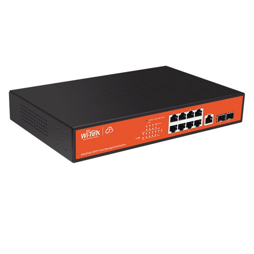 Коммутатор Wi-Tek WI-PCMS310GF  8х10/100/1000 Мбит/с RJ45, 2хSFP1000 Мбит/с, PoE