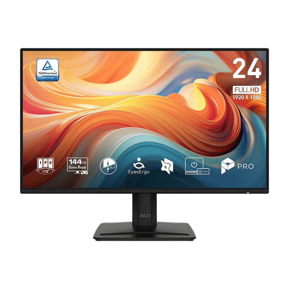 Монитор 23.8" MSI PRO MP242 E14A  IPS, 1920x1080, 144Hz, 4ms, 300сd/m, 1500:1, HDR | VGA, HDMI(2.0b), DP(1.2a) | InPSU, Speakers, Vesa 100, Black