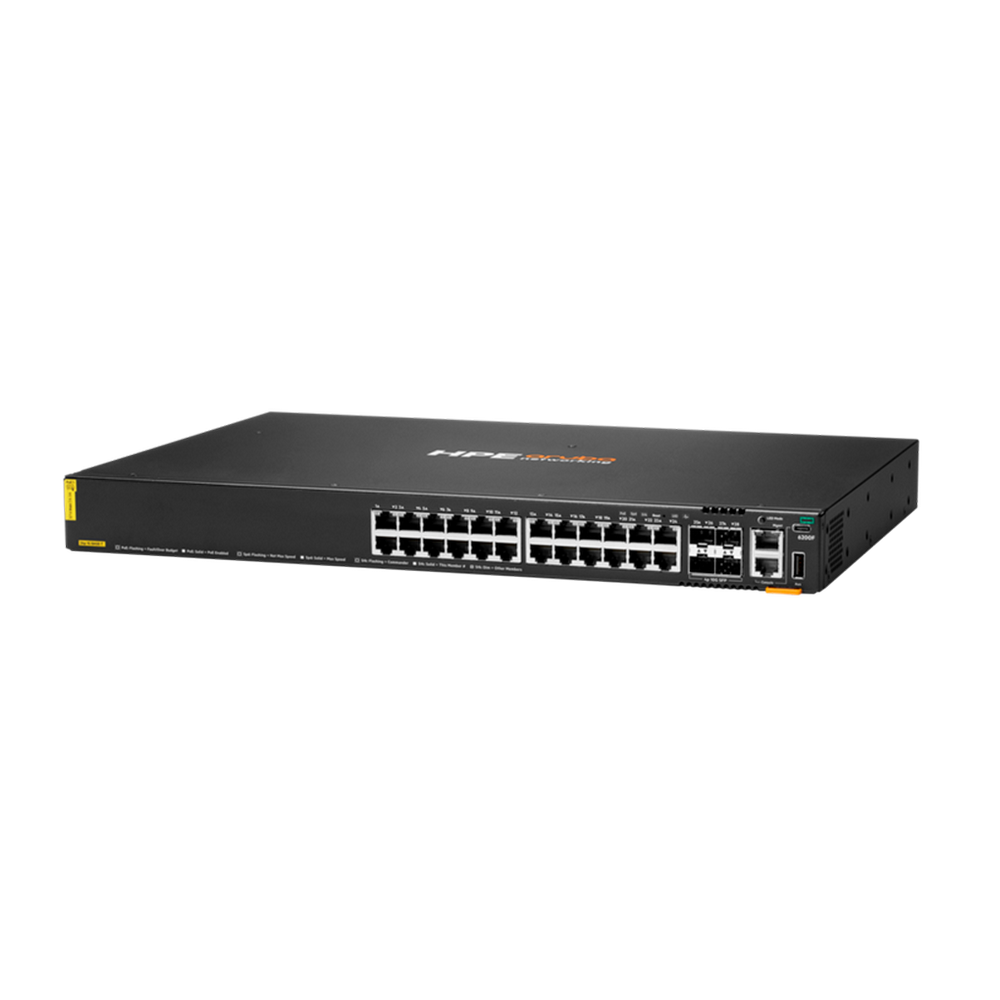 Коммутатор JL725B HPE Aruba Networking CX 6200F 24G Class 4 PoE 4SFP+370W Managed L3 Switch