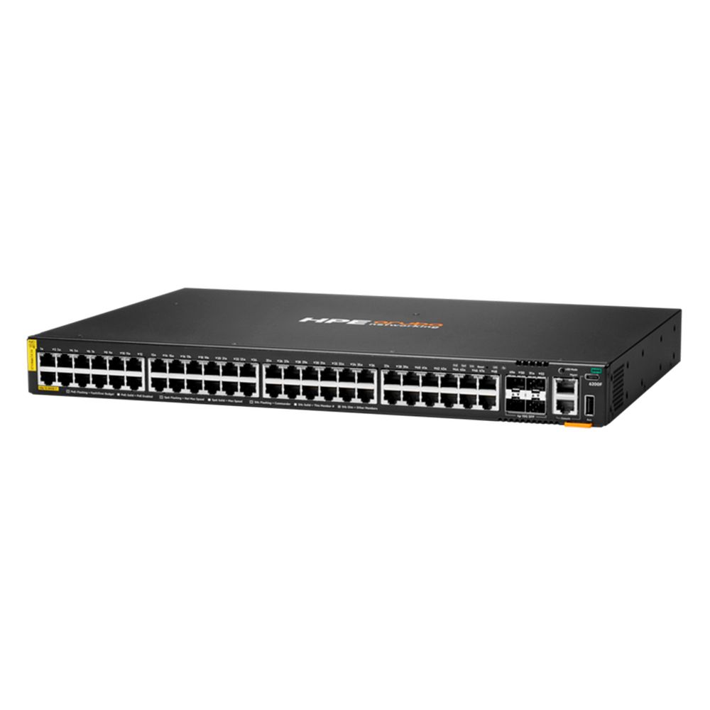 Коммутатор JL727B HPE Aruba Networking CX 6200F 48G Class 4 PoE 4SFP+ 370W Managed L3 Switch