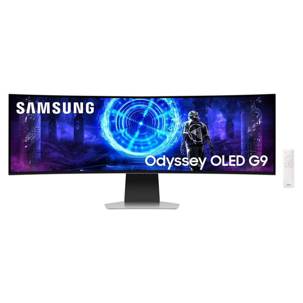Монитор 49" SAMSUNG S49DG952SI Odyssey OLED G9 G95SD Smart Curved OLED, 5120x1440, 240Hz, 0,03ms, 250сd/m, 1000000:1, HDR10 | HDMI(2.1), DP(1.4) | HAS, ExPSU, Speakers, Vesa 100, Silver/Black
