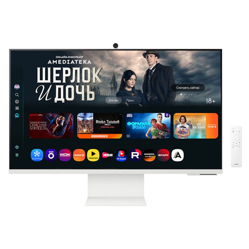 Монитор 32" SAMSUNG S32FM803UI Smart M8 M80F  VA, 3840x2160, 60Hz, 4ms, 400сd/m, 3000:1, HDR10 | HDMI(2.0), Type-C(PD-65W), 2xUSB2.0 | HAS, Pivot, ExPSU, Speakers, Vesa 100, White