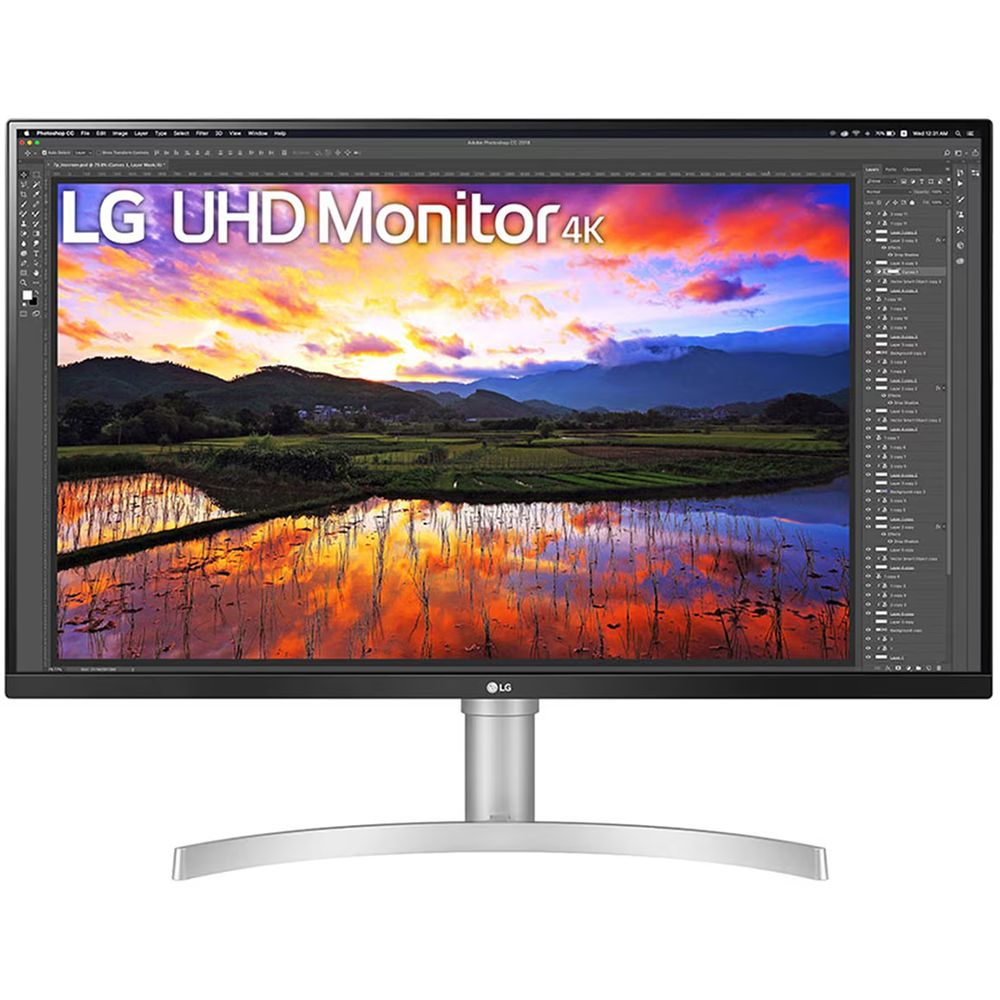 Монитор 31.5" LG 32UN650K-W IPS, 3840x2160, 60Hz, 5ms, 350сd/m, 1000:1, HDR10 | 2xHDMI(2.0), DP(1.4) | HAS, ExPSU, Speakers, Vesa 100, Black/Silver