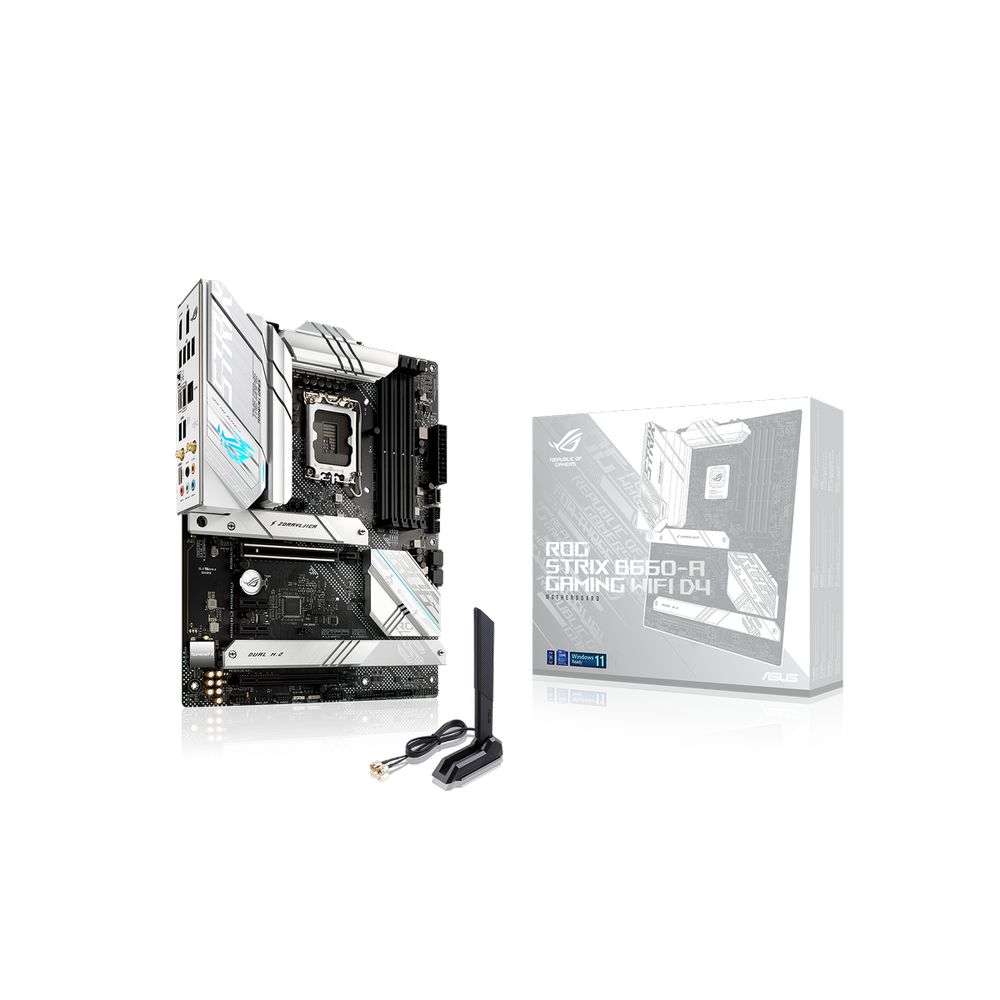Материнская плата ASUS ROG STRIX B660-A GAMING WIFI D4 LGA1700 ATX 4xDDR4 2xPCIEx16 2xPCIEx1 3xM.2 2xUSB-C DP HDMI 2.5GLAN Wi-Fi6