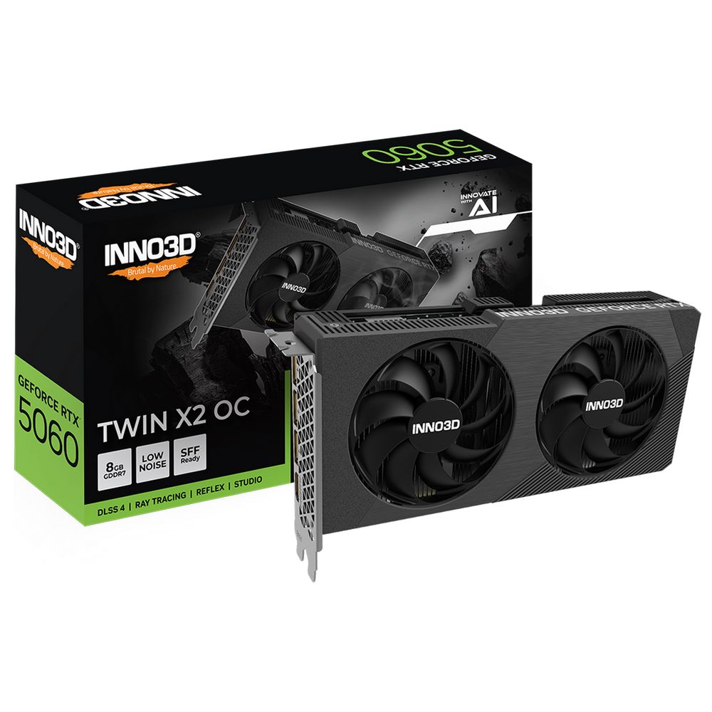 Видеокарта INNO3D RTX 5060 TWIN X2 OC V2 8GB GDDR7 128bit 3xDP HDMI 2FAN RTL